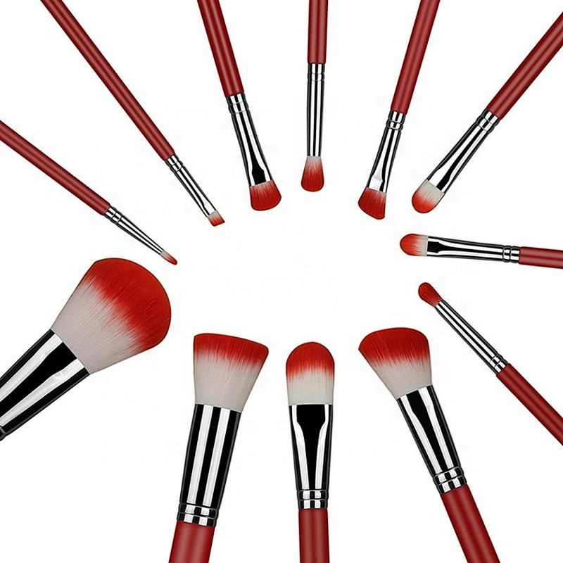 High quality 12pcs beauty cosmetics makeup brushes set with cosmetic bag