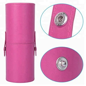 PU Leather Cosmetic Case Portable Makeup Brush Holder Cup Holder Cosmetic Tool Kit Case Containers Space-saving