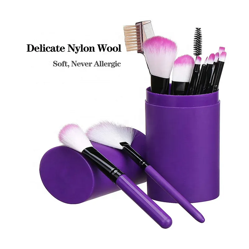 12pcs Makeup Brush Set Travel Cosmetic Tools Private Label with Pouch