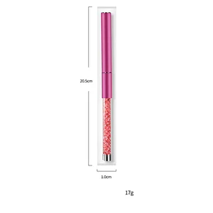 1Pcs Kolinsky Acrylic Handle Nail Brush Rhinestone DIY Drawing Pen Double-Colors Nails Art Gel Polish Painting Carving Brush