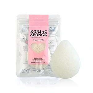 JZG Wholesale Price Private Label Organic Skincare Facial Water Drop Shape 100% Natural Cleaning Konjac Sponge Cosmetic Puff