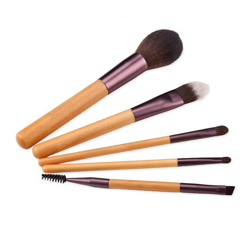 Log color cosmetic brushes 5pcs makeup brushes set