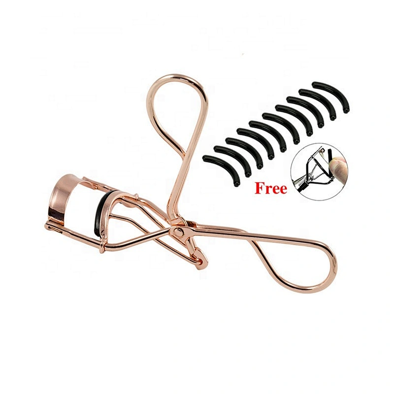 Private Label Rose gold Heated Eyelash Curler Beauty Eyelash Cosmetic Makeup Tools Accessories