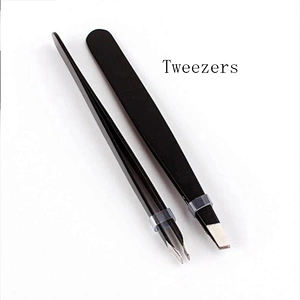JZG 1pcs Can Make Custom Logo Black Eyelash Tweezers For Lashes Extension, Custom Logo Eyelash Tweezers