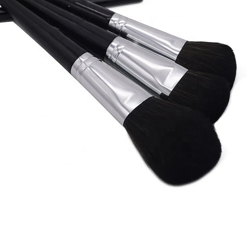 Professional 10PCS Black Eye Shadow Foundation Eyebrow Lip Brush Makeup Brushes Set Cosmetic Tool