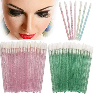 Hot!good Sale 50pcs Disposable Makeup Lip Brush Lipstick Gloss Wands Applicator Make Up Tools