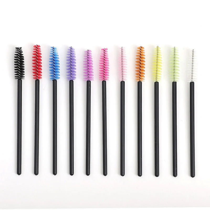 Oem Custom Disposable Micro Plastic Mascara Brush Colorful Eyelash Extension Wands