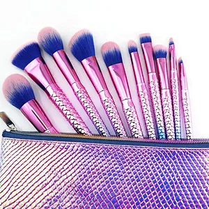 10PCS Mermaid Makeup Brushes Set With Case