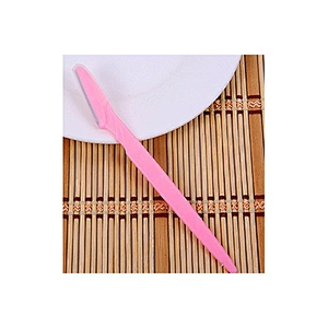 JZG 1pcs Private Label LOGO Wholesale Plastic Eyebrow Hair Remover Pink Eyebrow Shaver Razor