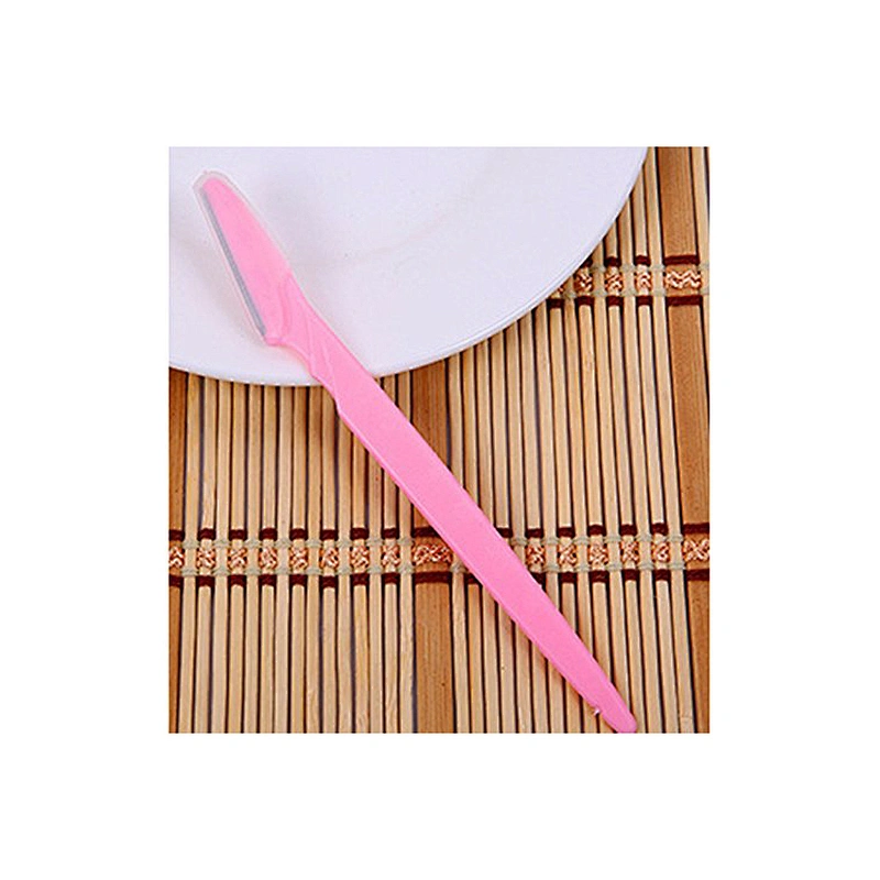 JZG 1pcs Private Label LOGO Wholesale Plastic Eyebrow Hair Remover Pink Eyebrow Shaver Razor