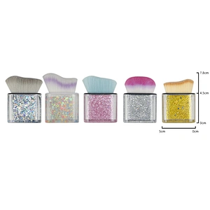 1PCS High Quality Shiny Liquid Face Private Label Square Cosmetic Brush Powder Foundation kabuki Blush Makeup Brushes