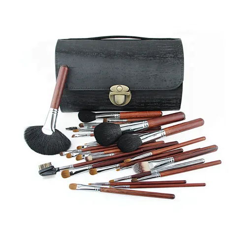High-grade animal hair 24pcs cosmetic brush sets with bag cosmetic makeup brushes OEM/ODM