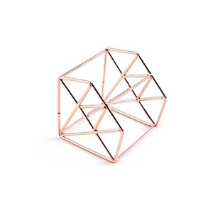 JZG 1pcs Rose Gold Metal Sponge Stand Drying Diamond Shape Rack Makeup Puff Holder