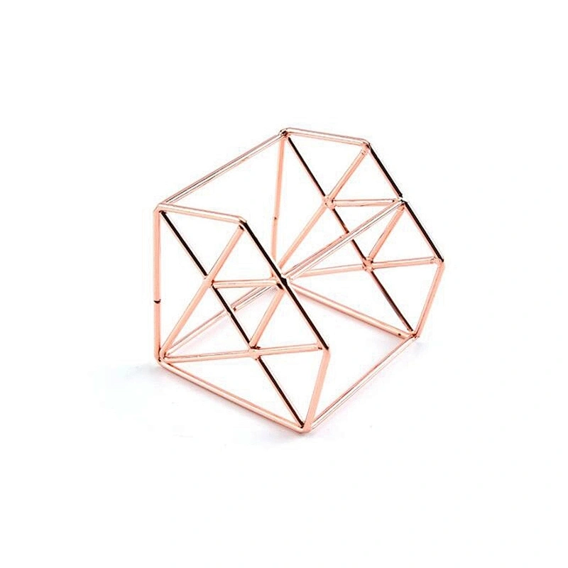 JZG 1pcs Rose Gold Metal Sponge Stand Drying Diamond Shape Rack Makeup Puff Holder