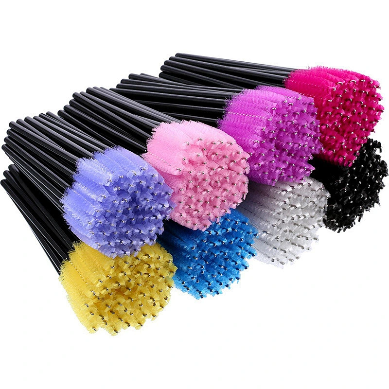 New 100pcs/lot Make Up Brush Black Synthetic Fiber One-off Disposable Eyelash Mascara Applicator Wand