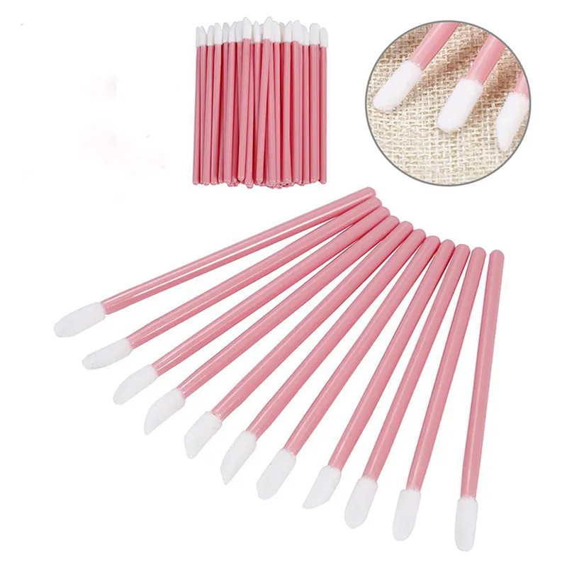 100PCS Disposable Lip Brush Gloss Applicators Lipstick Wands Tool Kits