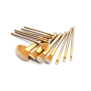 Wholesale 13pcs champagne makeup brushes with soft bristles