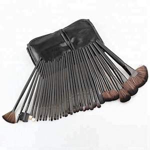 Professional 32pcs Black Makeup Brushes Set Powder Blusher Contour Cosmetic Beauty Tools pincel maquiagem Kit with Leather case