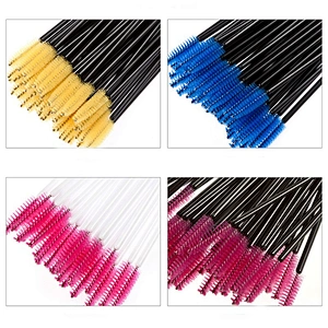 JZG Multi-color Disposable Eyelash Mini Brush Mascara Applicator Wands Makeup Brushes