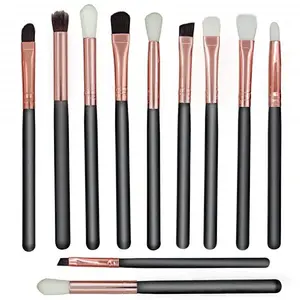 12pcs professional cosmetic tools kit custom eyeshadow eyebrow eyeliner brushes eye makeup brush set