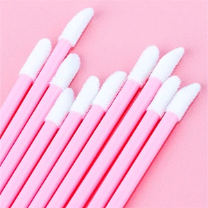 100PCS Disposable Lip Brush Gloss Applicators Lipstick Wands Tool Kits
