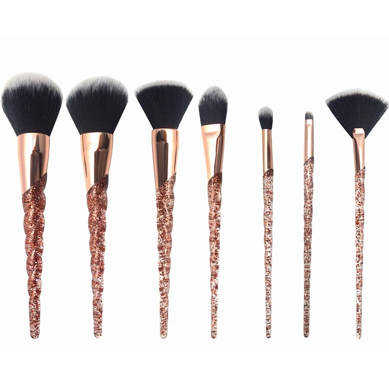 2018 new design professional beauty tools face brush set glitter makeup brush