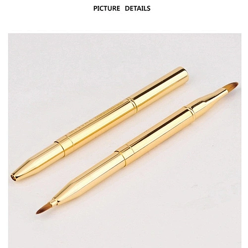 JZG High Quality Factory 1pcs Vegan Portable Retractable Cosmetic Lip Brush Travel Lipstick Gloss Makeup Brush