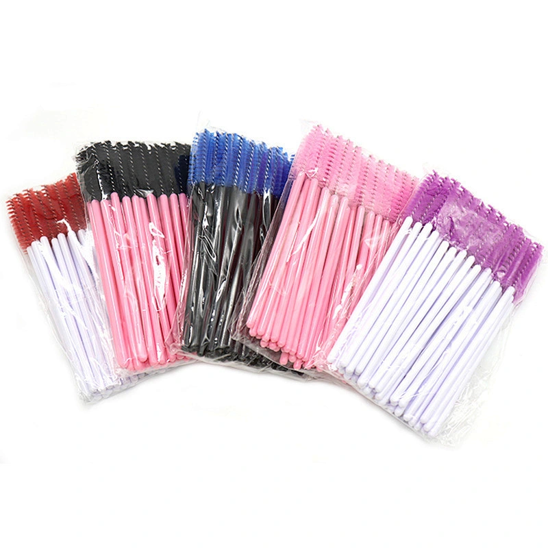 New 100pcs/lot Make Up Brush Black Synthetic Fiber One-off Disposable Eyelash Mascara Applicator Wand