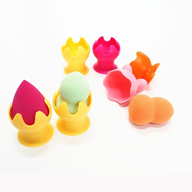 JZG 1pcs Private Label Logo OEM Soft Silicone Cosmetic Makeup Sponge Holder Beauty Make Up Puff Stand Container Wholesale