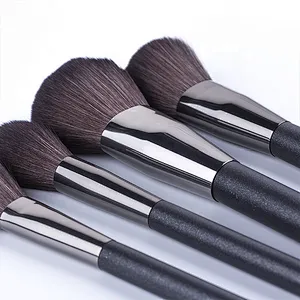 10pcs/set Black And White round Tail Wooden Handle makeup brush set