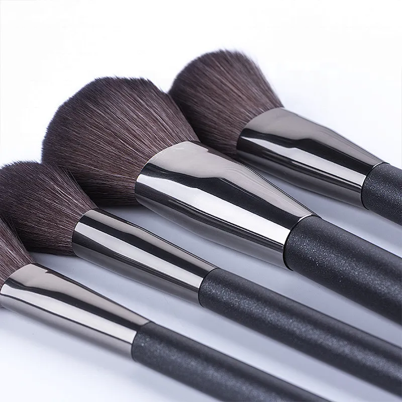 10pcs/set Black And White round Tail Wooden Handle makeup brush set