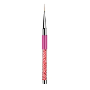 High Quality Animal Hair 100% Kolinsky Acrylic Nails Brush with Rhinestone