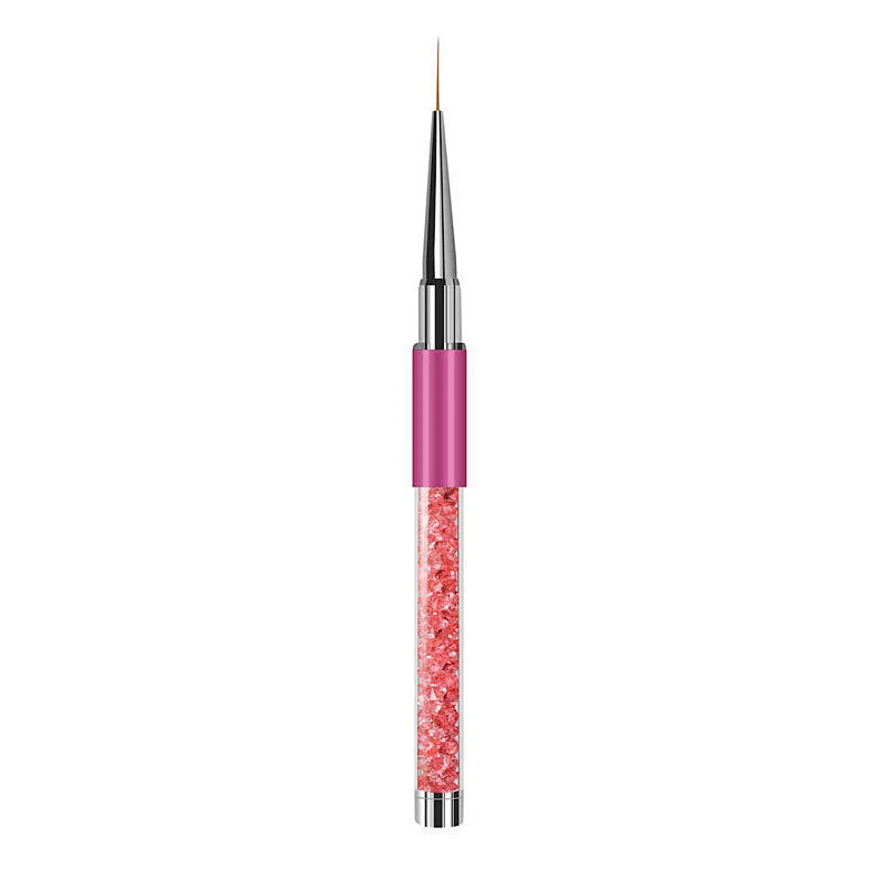 High Quality Animal Hair 100% Kolinsky Acrylic Nails Brush with Rhinestone