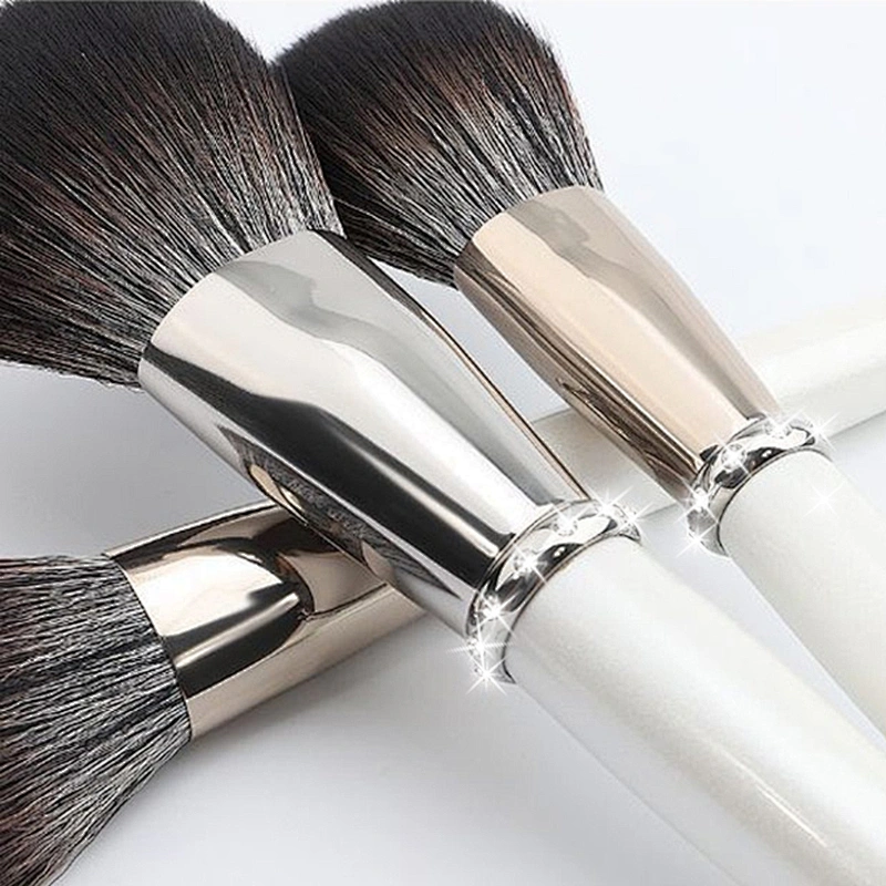 Hot Selling 7pcs Pieces Makeup Brushes White Private Label Glitter Diamond Vegan Wooden Handle Makeup Brush Set