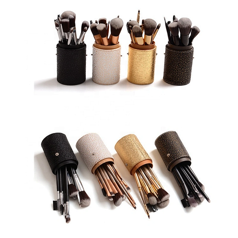 professional 12pcs makeup brush sets with makeup cylinder
