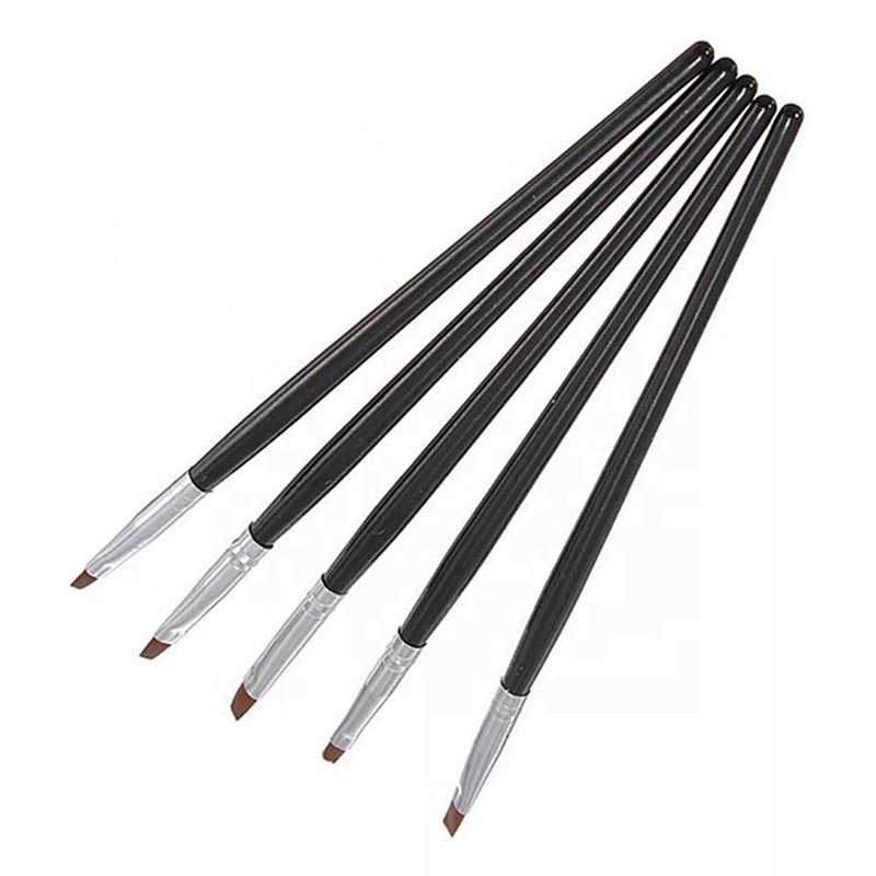 5Pcs Nail Art Flat Top Brush Gel Polish Tips Nail Art Acrylic Painting Drawing Makeup Brushes Sets