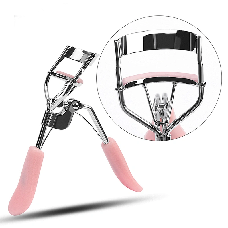 1PCS Woman Silver Eyelashes Curler Supplementer Clip with Pink Handle Lash Curler Lash Lift Tool Beauty Eyelashes Tools