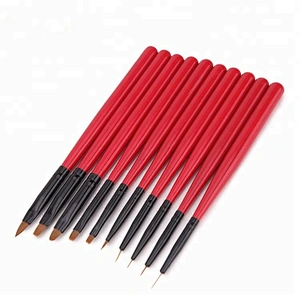 10Pcs/set Nail Art Brush Sets Kolinsky Acrylic Gel Design Brush Set Painting Pen Tools Kit
