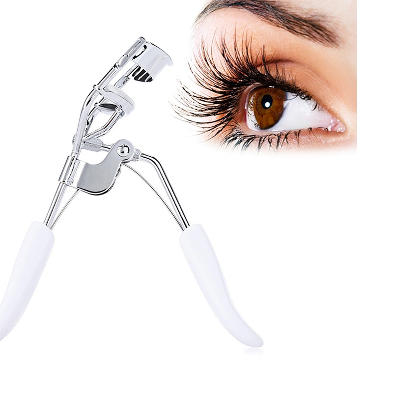 1 pcs white Professional Eyelash Curler Combs Brush False Eyelashes Curling Clip Makeup Tool Flexible Handle Eyelash Curler