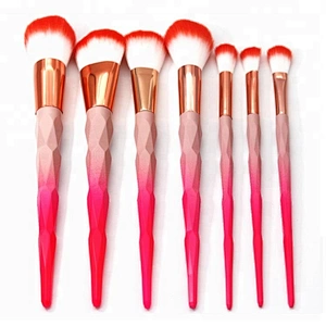 12pcs red macaron make up brushes set professional diamond rainbow beauty cosmetics tools for makeup