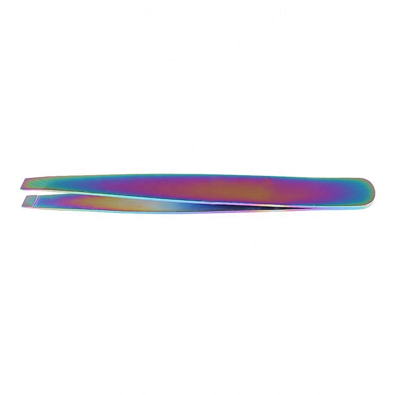 Professional Multi-function Slanted Angled Eyebrow Trimmer False Eyelash Tweezers Scissor
