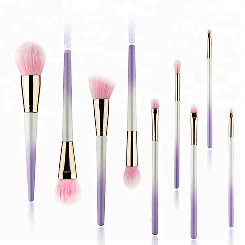 9pcs Pink Hair Wood Handle Makeup Brushes Set Foundation Blending Powder Eye Face Brush Cosmetic Beauty maquillaje