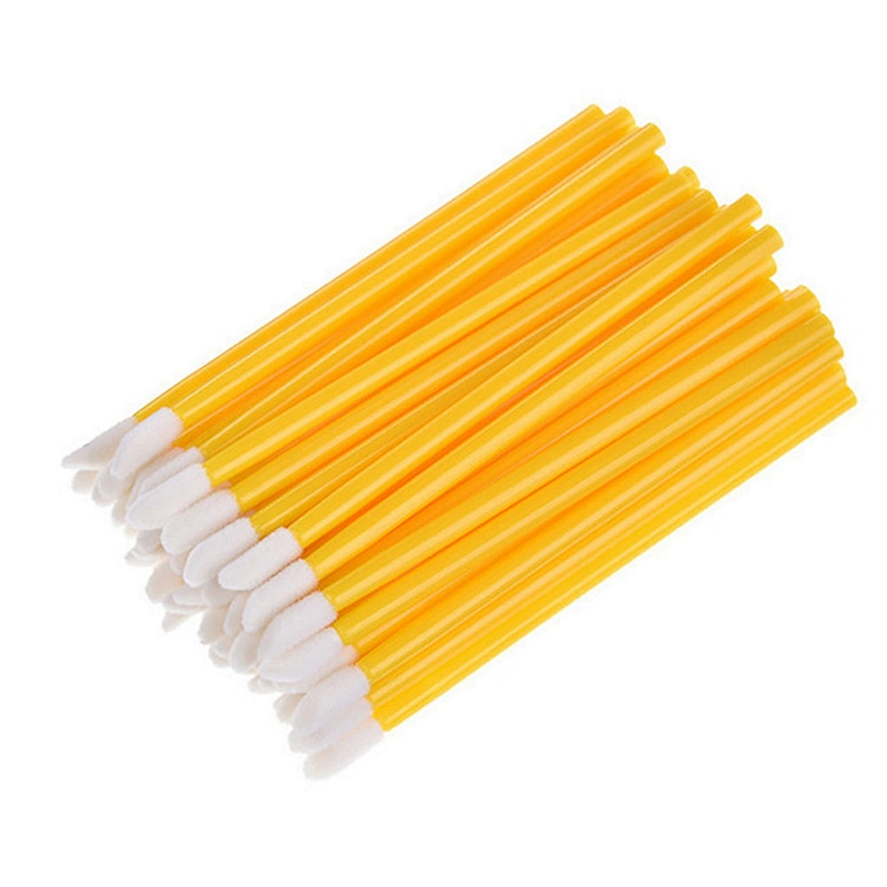 JZG Manufacturers Wholesale 50pcs/bag Hollow Flocking Disposable Lip Brush Lip Gloss Brush Beauty Makeup Brush Wands Applicator