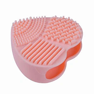 JZG 1pcs High Quality Custom Logo New Design Heart Shape Silicone Cosmetic Makeup Brush Egg Cleaner