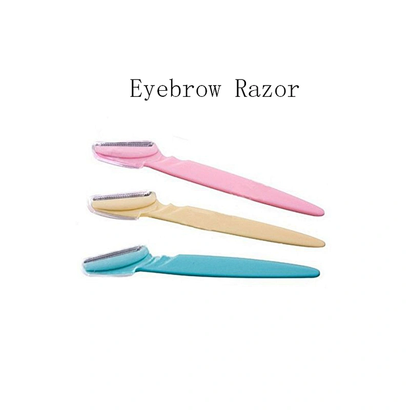 JZG 1pcs Private Label LOGO Wholesale Plastic Eyebrow Hair Remover Pink Eyebrow Shaver Razor