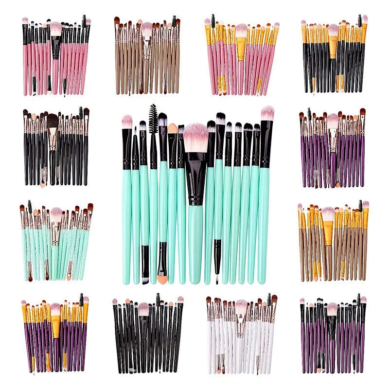 15pcs Eye Shadow Makeup Brush Set Eyes Make Up Eyebrow Face Foundation Cosmetic Makup Brushes Set Make-up Toiletry Kit