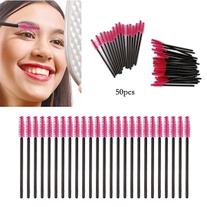 JZG Professional 50pcs/bag Disposable Eyelash Brush Mascara Wands Applicator Makeup Brush Tool Eyelash Extension Cosmetic Brush