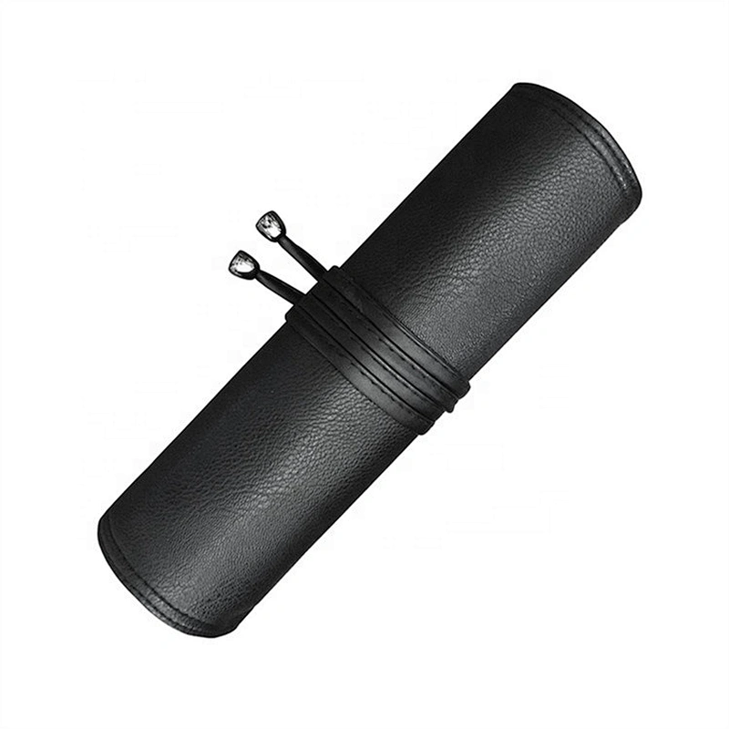 High-grade soft leather PU cosmetic brush bag portable folding professional large capacity cosmetic brush bag