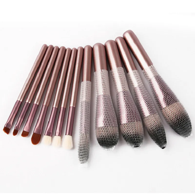 Hot Sale Makeup Brush Set Portable Cosmetic Tool  12 Pcs Set For Eyes For Face  Original Price Customized Logo