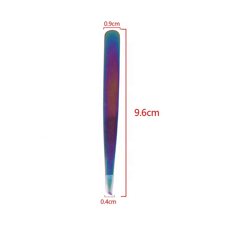 Professional Multi-function Slanted Angled Eyebrow Trimmer False Eyelash Tweezers Scissor